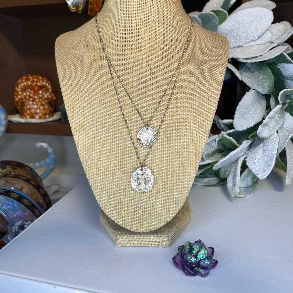 LC Lauren Conrad Double Pendant Necklace Gold tone